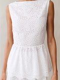 o.p.t Pilar White Cotton Eyelet Top