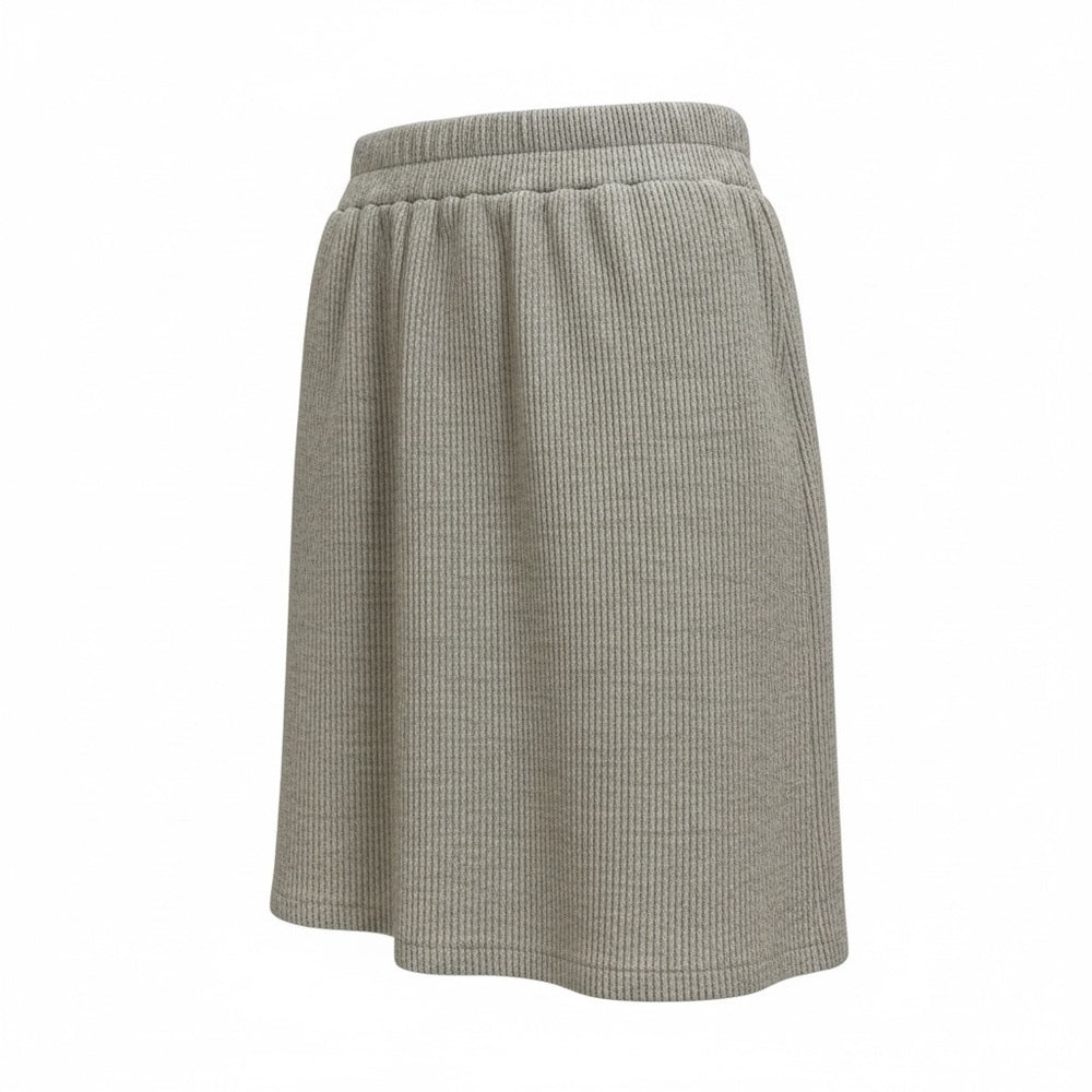 Zenana Oatmeal Ribbed Lounge Short Set