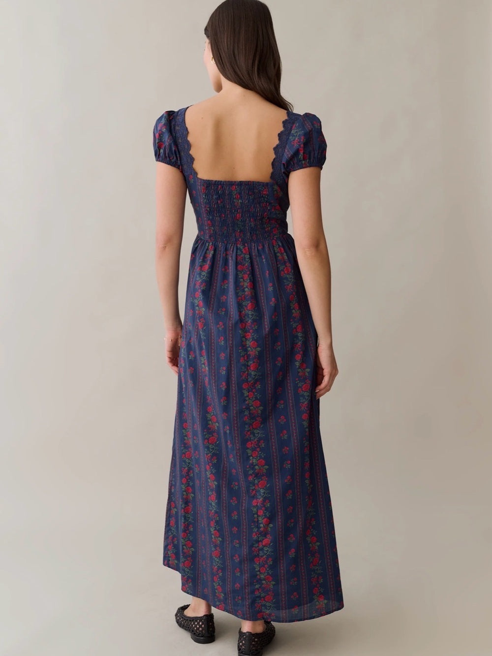 Sorella Atelier Andi Navy Floral Cotton Maxi Dress