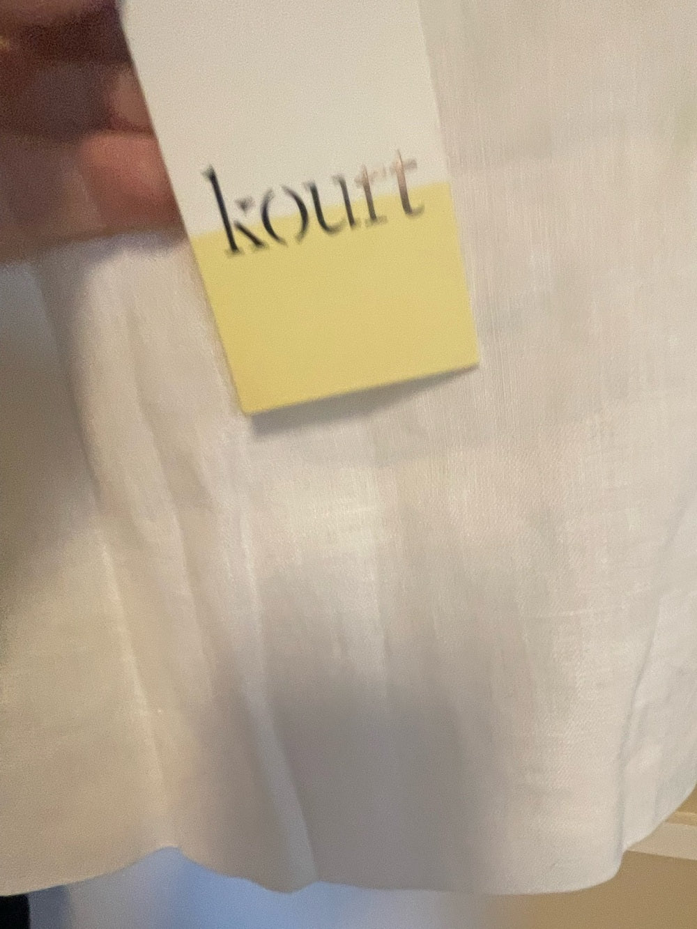 kourt Cecille White Linen Button-Front Top