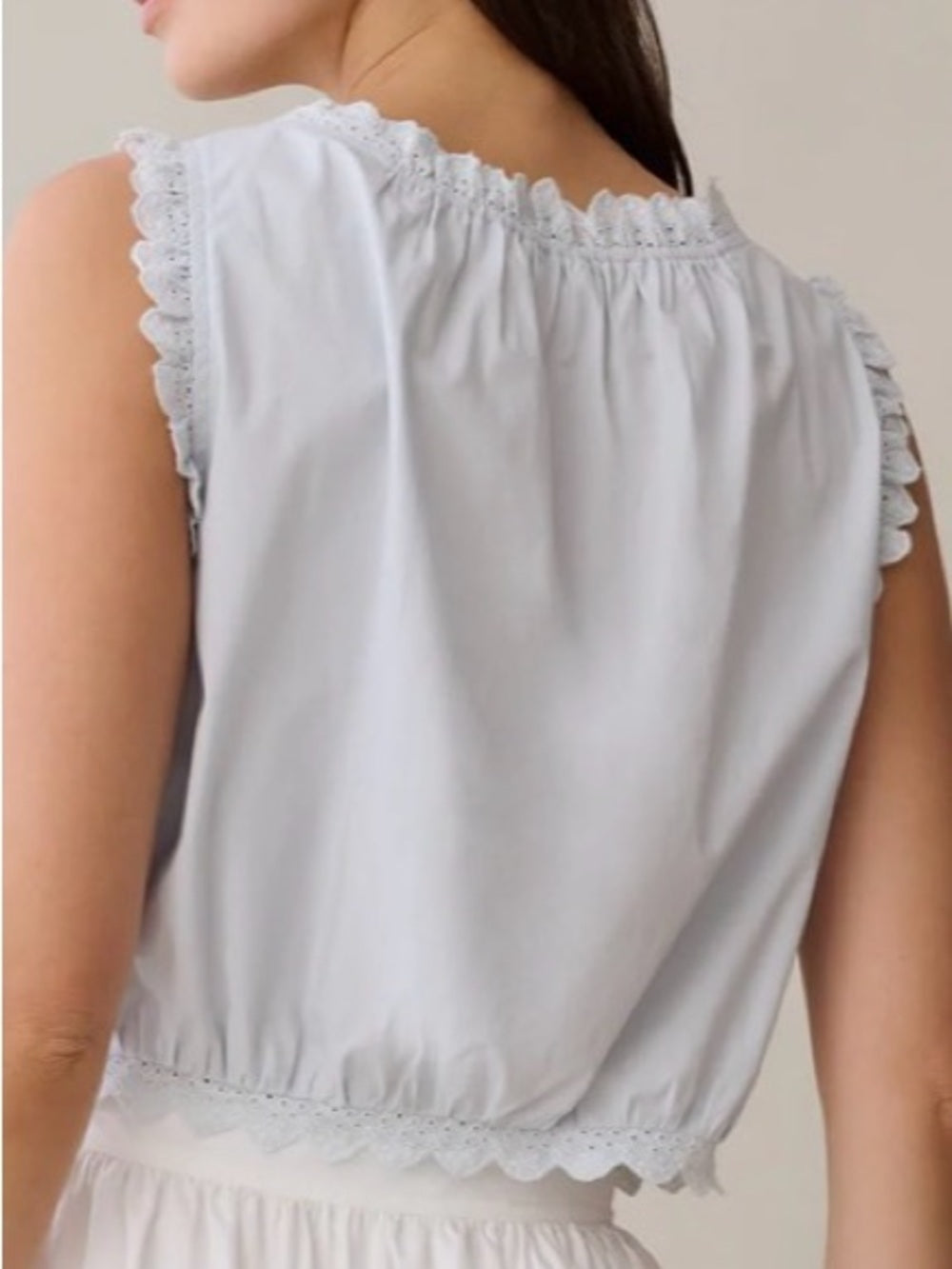 Sorella Atelier Shelby Alice Blue Eyelet Cotton Top