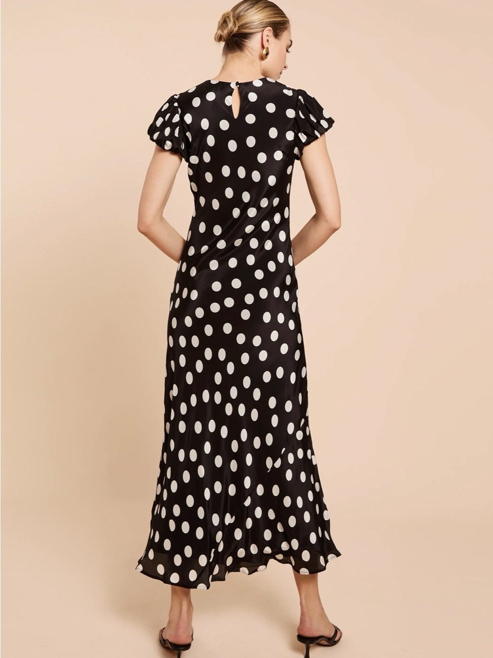 kourt Bibi Black and White Polka Dot Dress