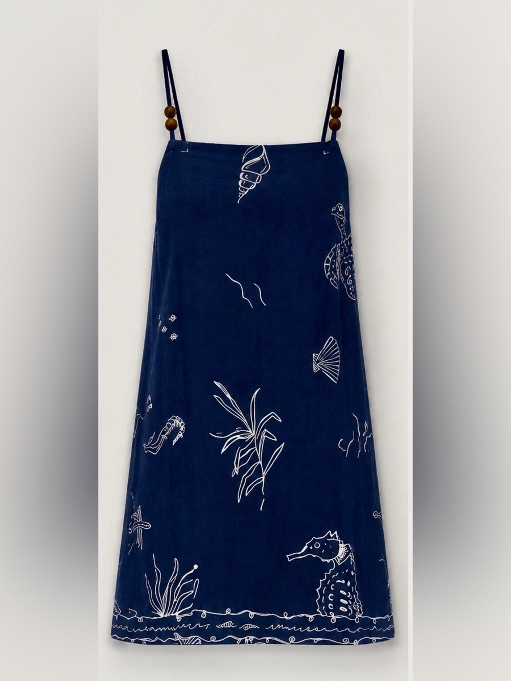 ANAYA Bowie Navy Linen Blend Mini Dress