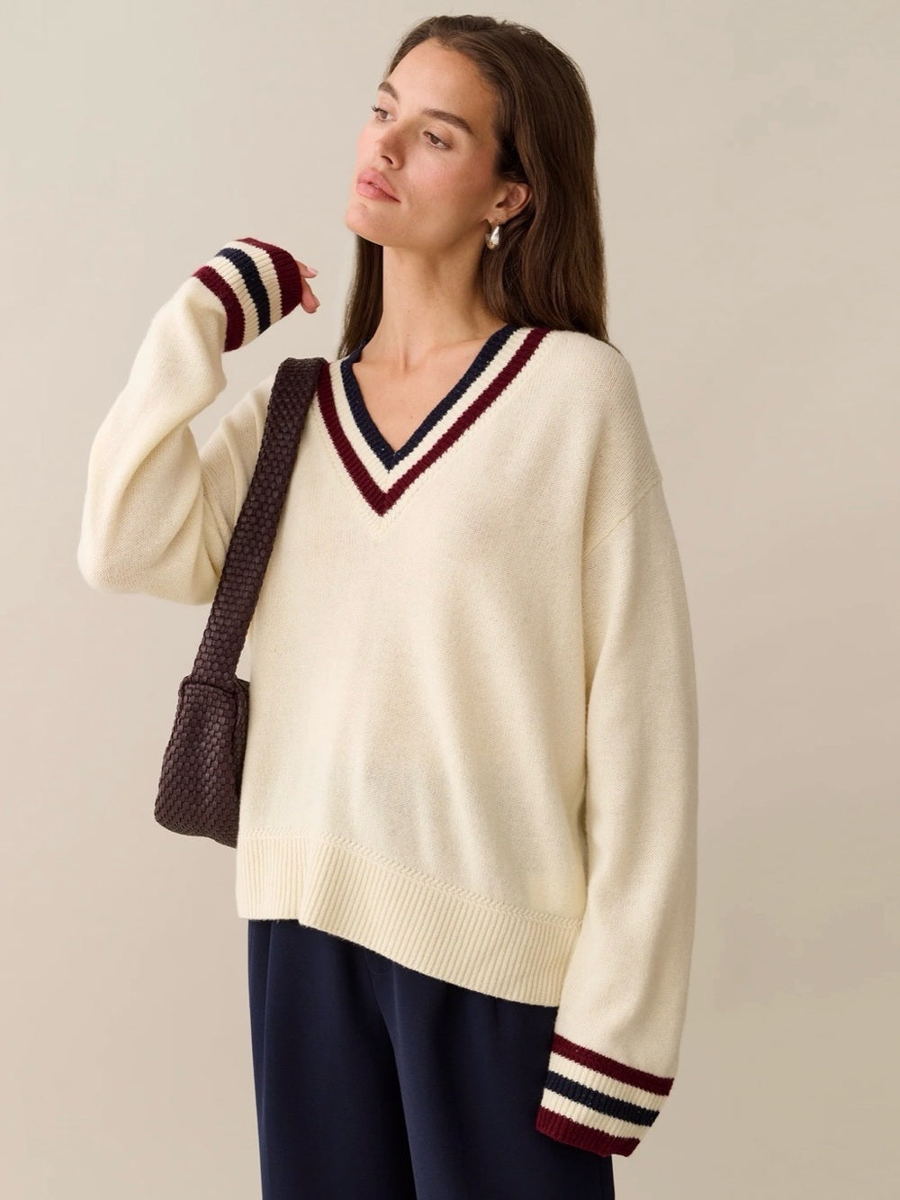 CAARA Brenna Merino Wool V-Neck Sweater