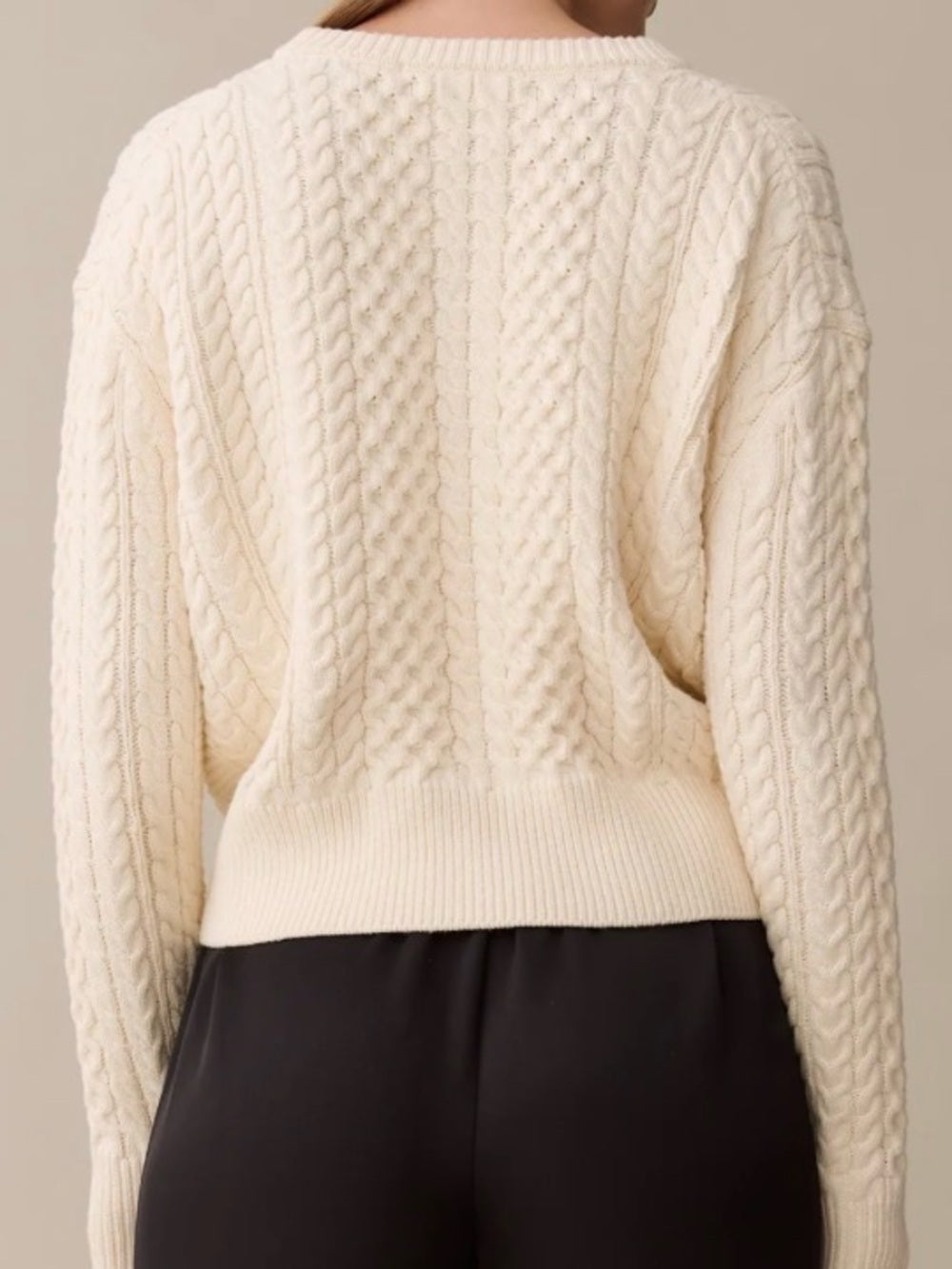 CAARA Julianna Cream Cable Knit Cardigan