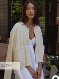 CAARA Julianna Cream Cable Knit Cardigan