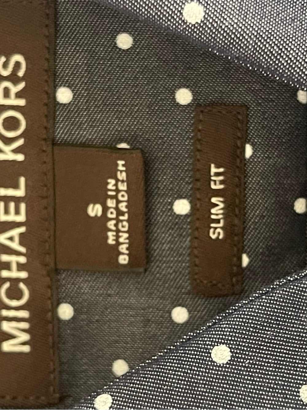 Michael Kors Navy Polka Dot Button-Down Shirt