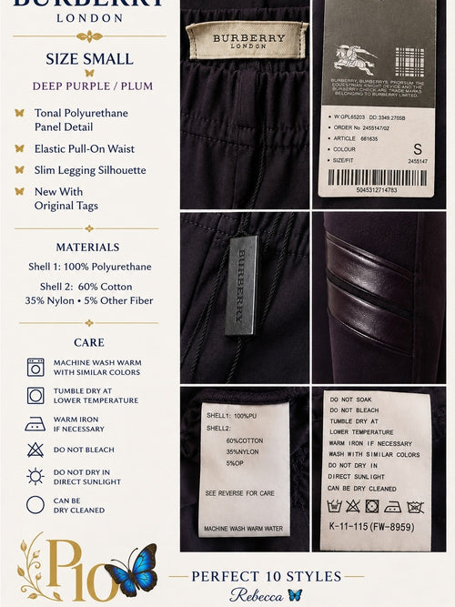 Burberry London Plum Purple Leggings
