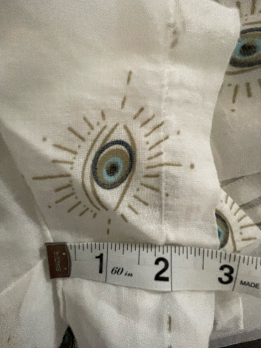 ELAN White Cotton Evil Eye Print Shorts