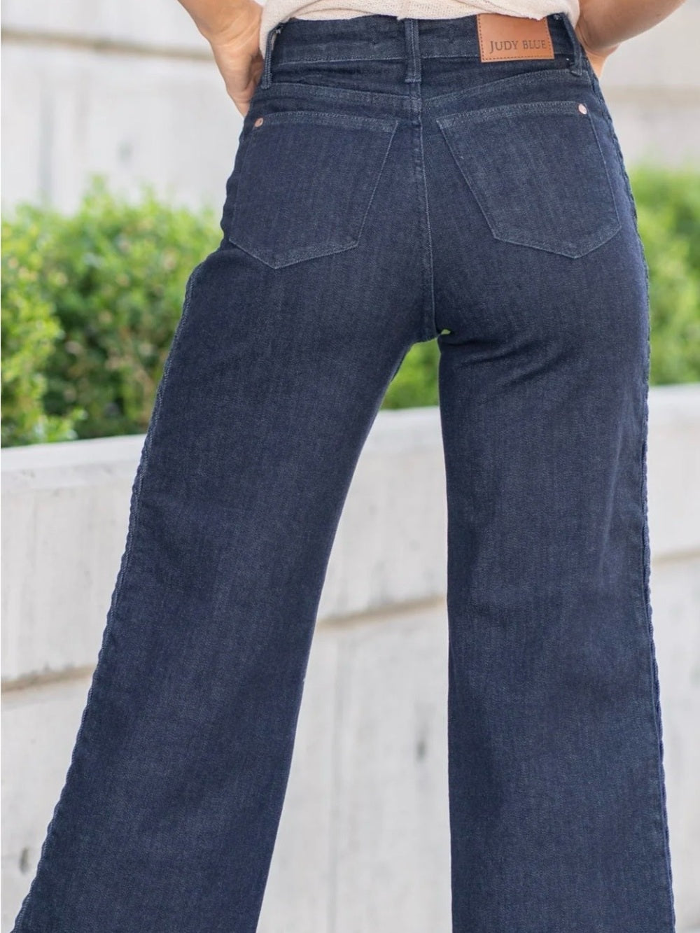 Judy Blue Braided Side Seam Cropped Wide-Leg Jeans