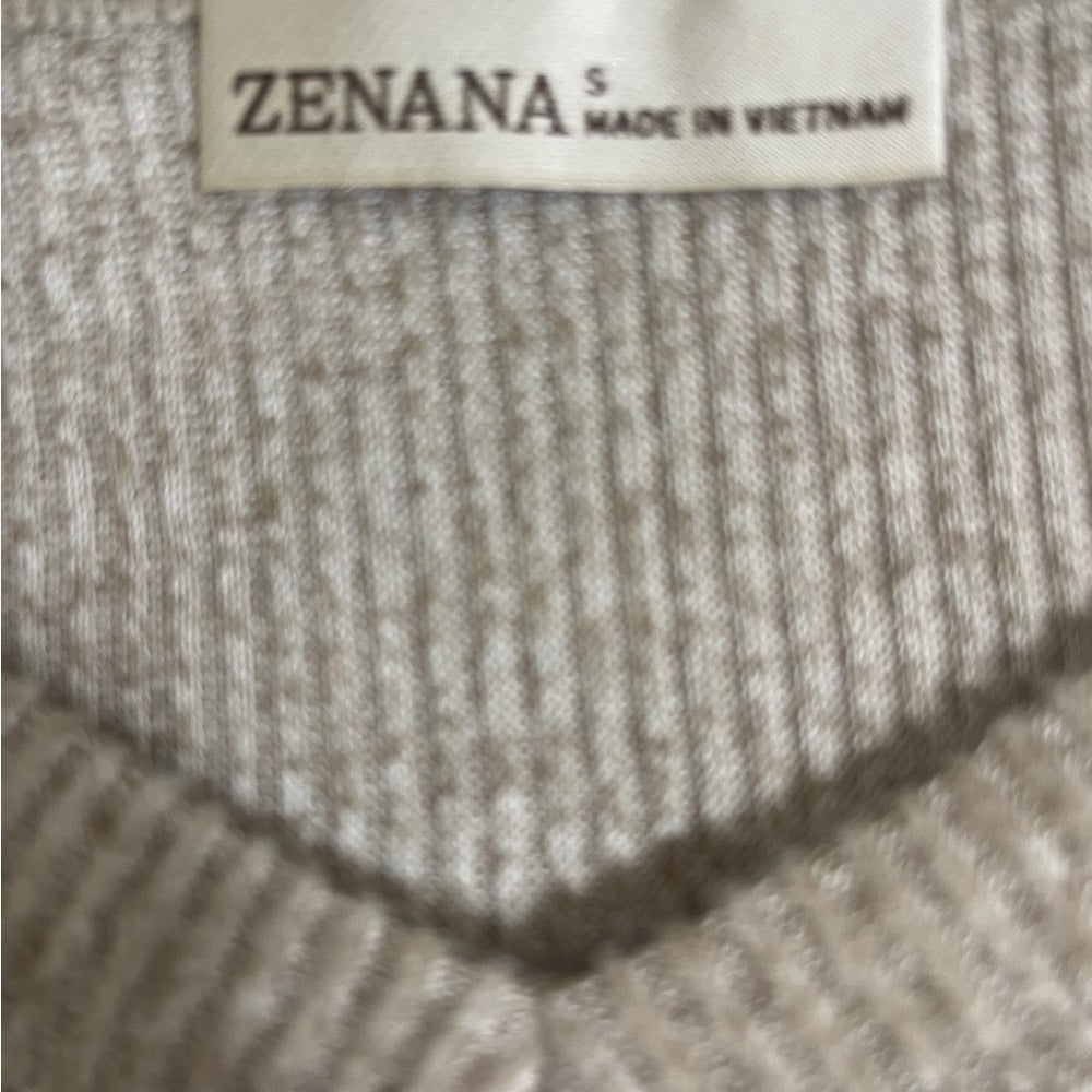 Zenana Oatmeal Ribbed Lounge Short Set