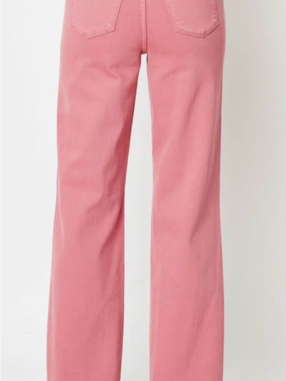 Judy Blue Dusty Pink Crochet Patch Wide-Leg Jeans