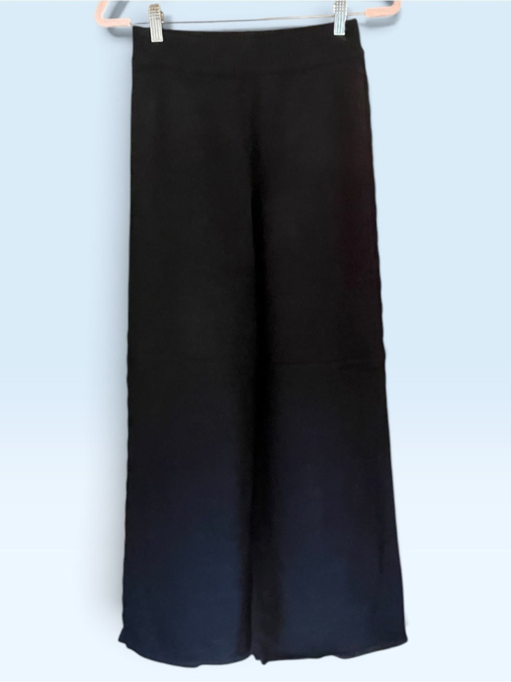 Zenana Black Wide-Leg Pants with Braided Side Detail