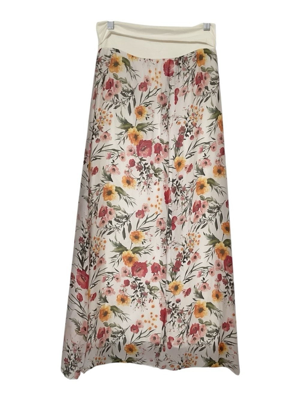 Elena Baldi Floral Silk Blend Midi Skirt