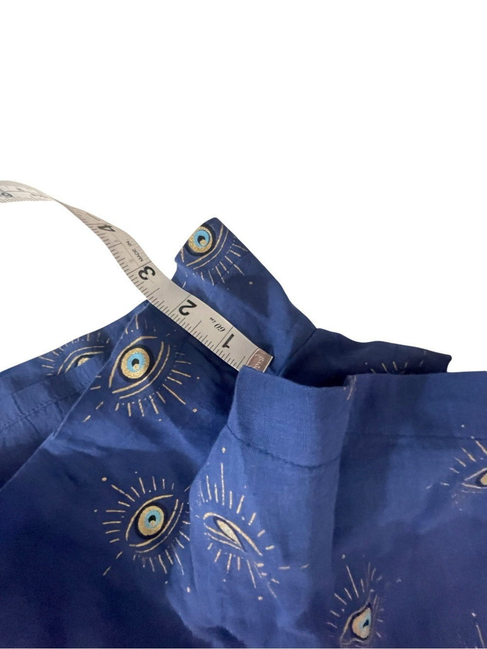 ELAN Blue Evil Eye Print Drawstring Shorts