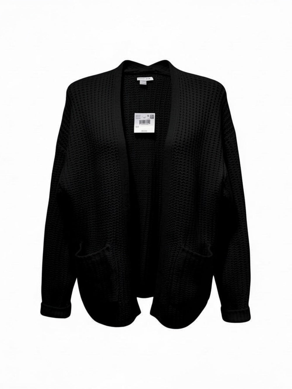 American Eagle Black Chenille Open-Front Cardigan