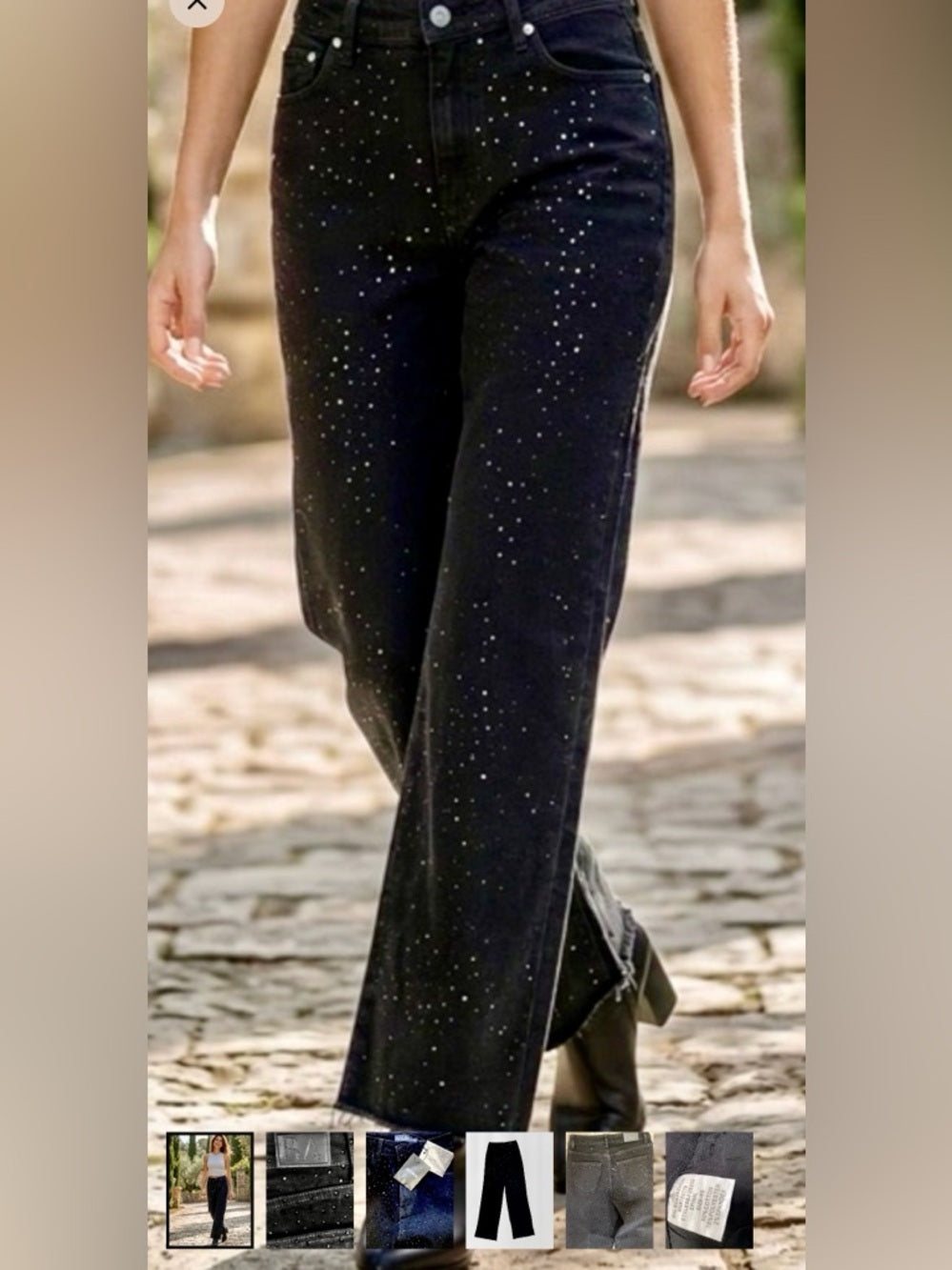 Balboa Black Rhinestone Stretch Jeans