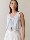 Sorella Atelier Shelby Alice Blue Eyelet Cotton Top