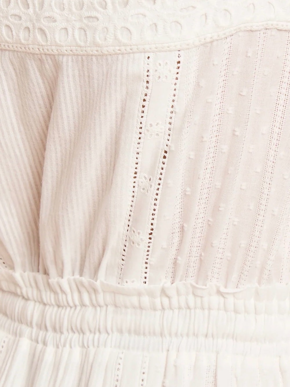 Sorella Atelier Camellia White Eyelet Cotton Midi Dress