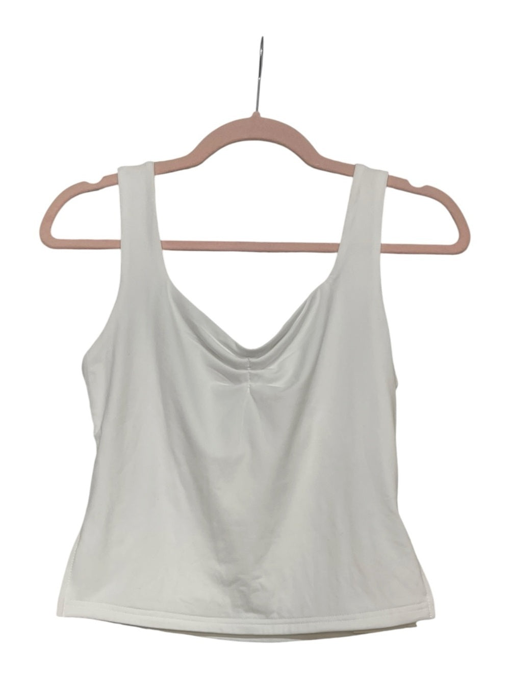 Commense White Ruched Cropped Tank Top