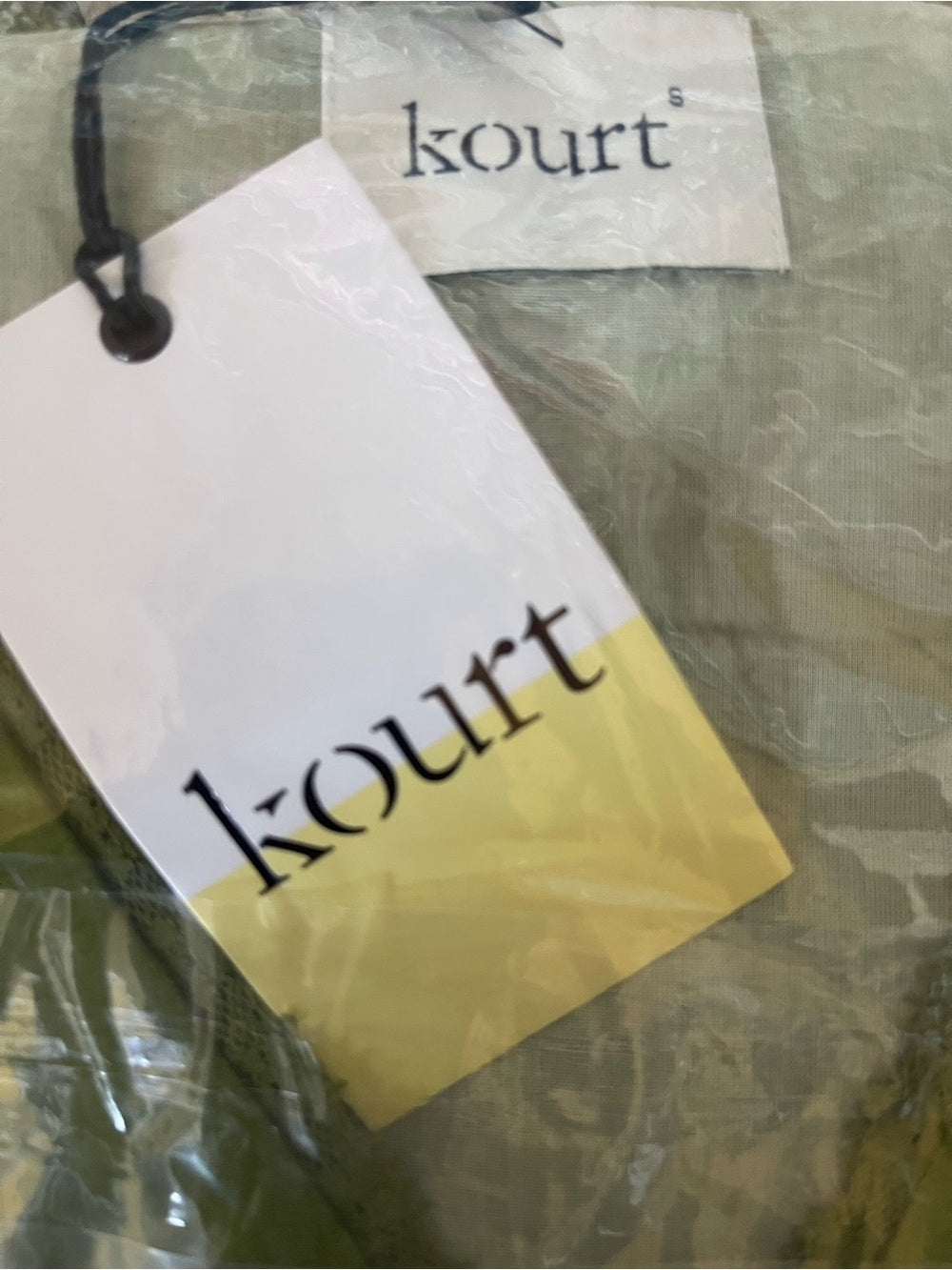 kourt Stefania Grass Green Embroidered Mini Dress