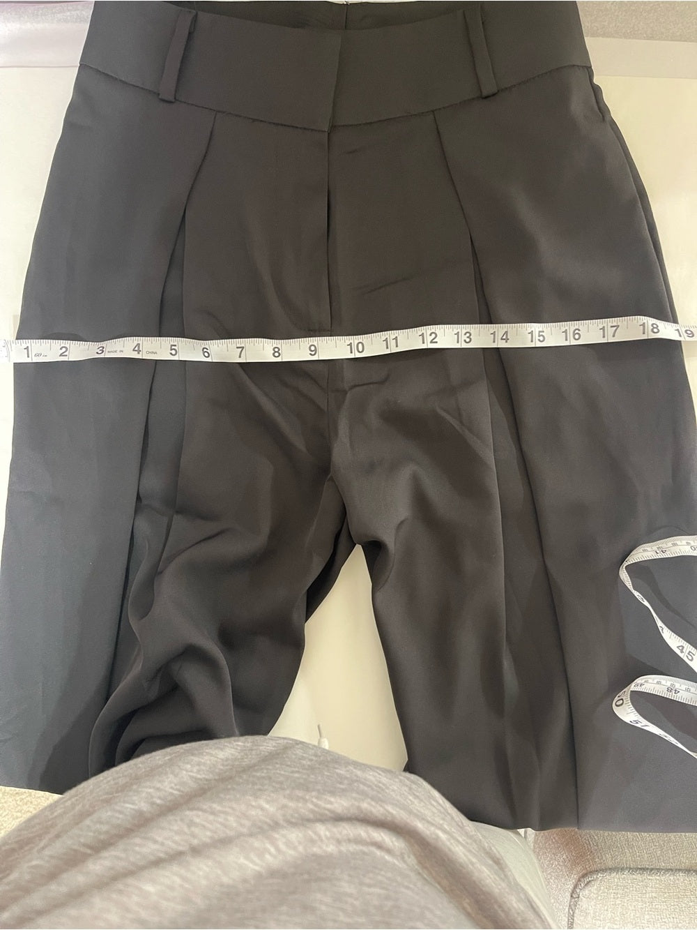 Black High-Rise Wide-Leg Trousers