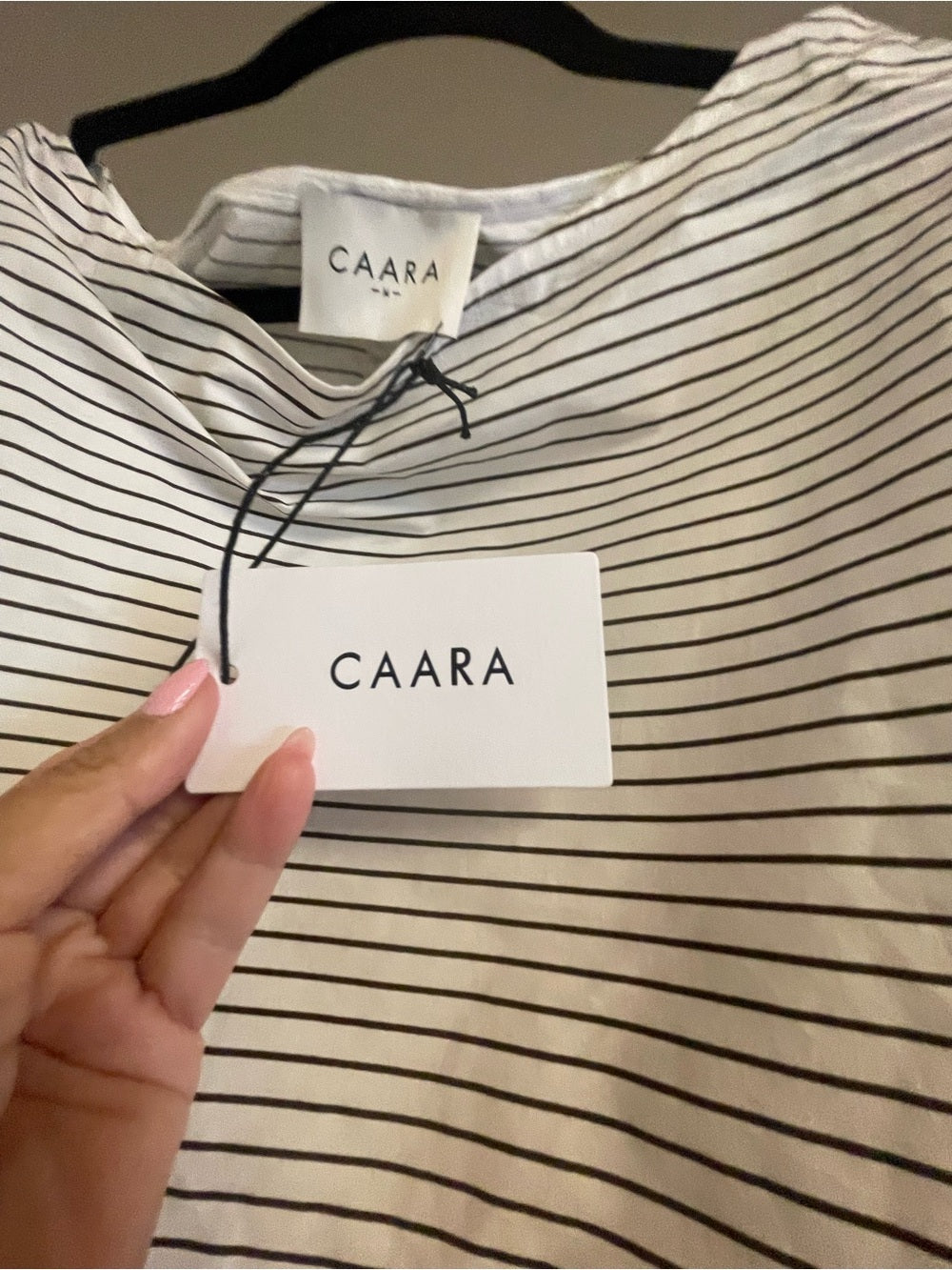 CAARA Winnie Cream and Brown Striped Top