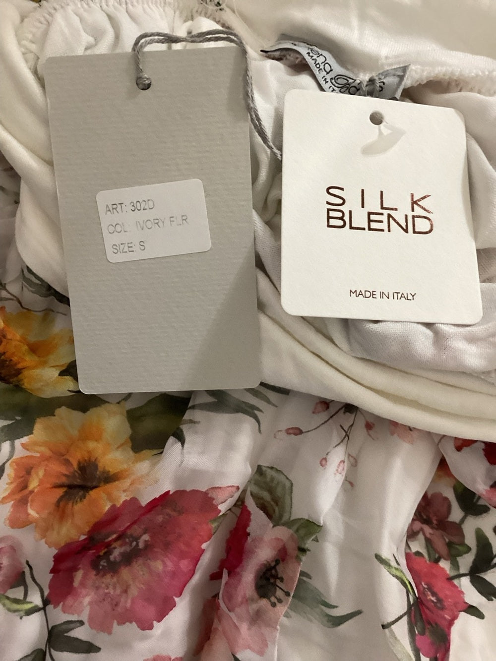 Elena Baldi Floral Silk Blend Midi Skirt