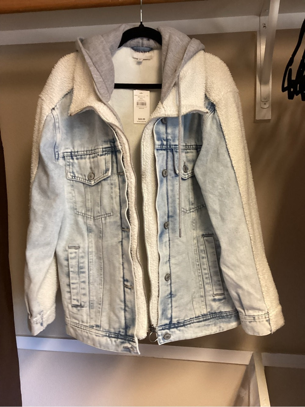Open SZN Sherpa Denim Hooded Jacket