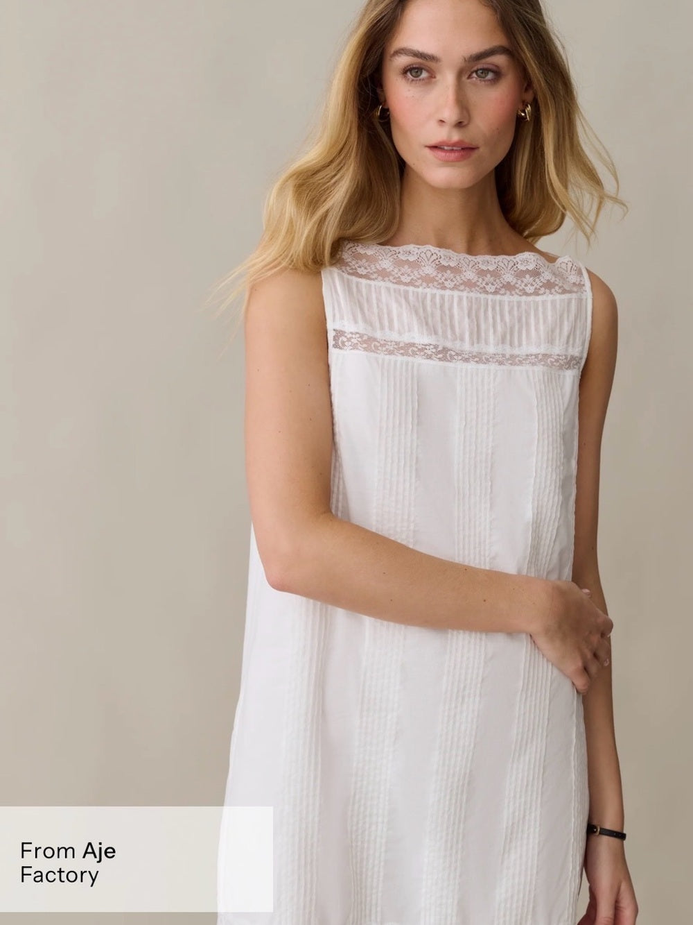 Sorella Iyla White Cotton Lace Mini Dress
