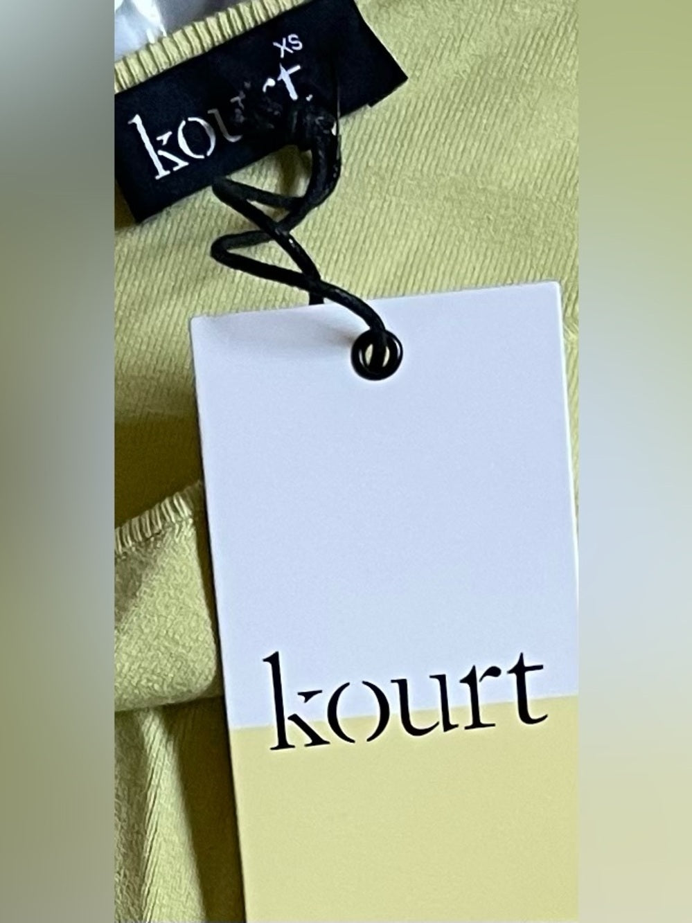 kourt Simone Green One-Shoulder Bow Knit Top