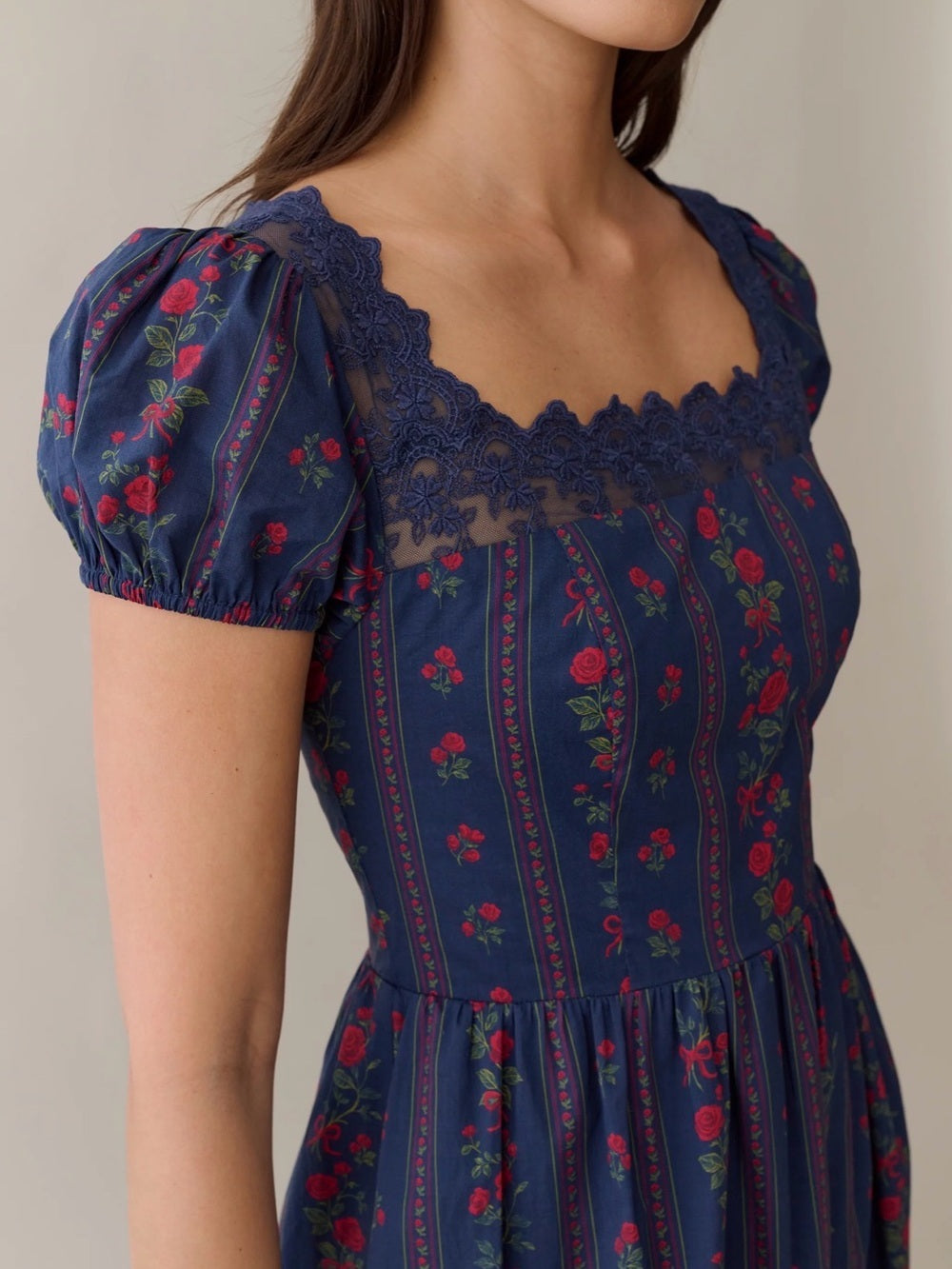 Sorella Atelier Andi Navy Floral Cotton Maxi Dress