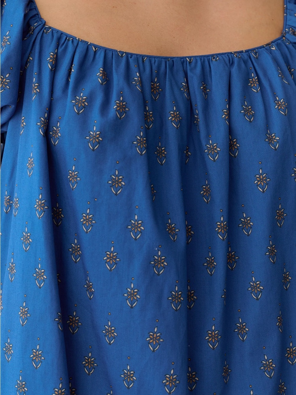 kourt Nya Blue Bijou Cotton Mini Dress
