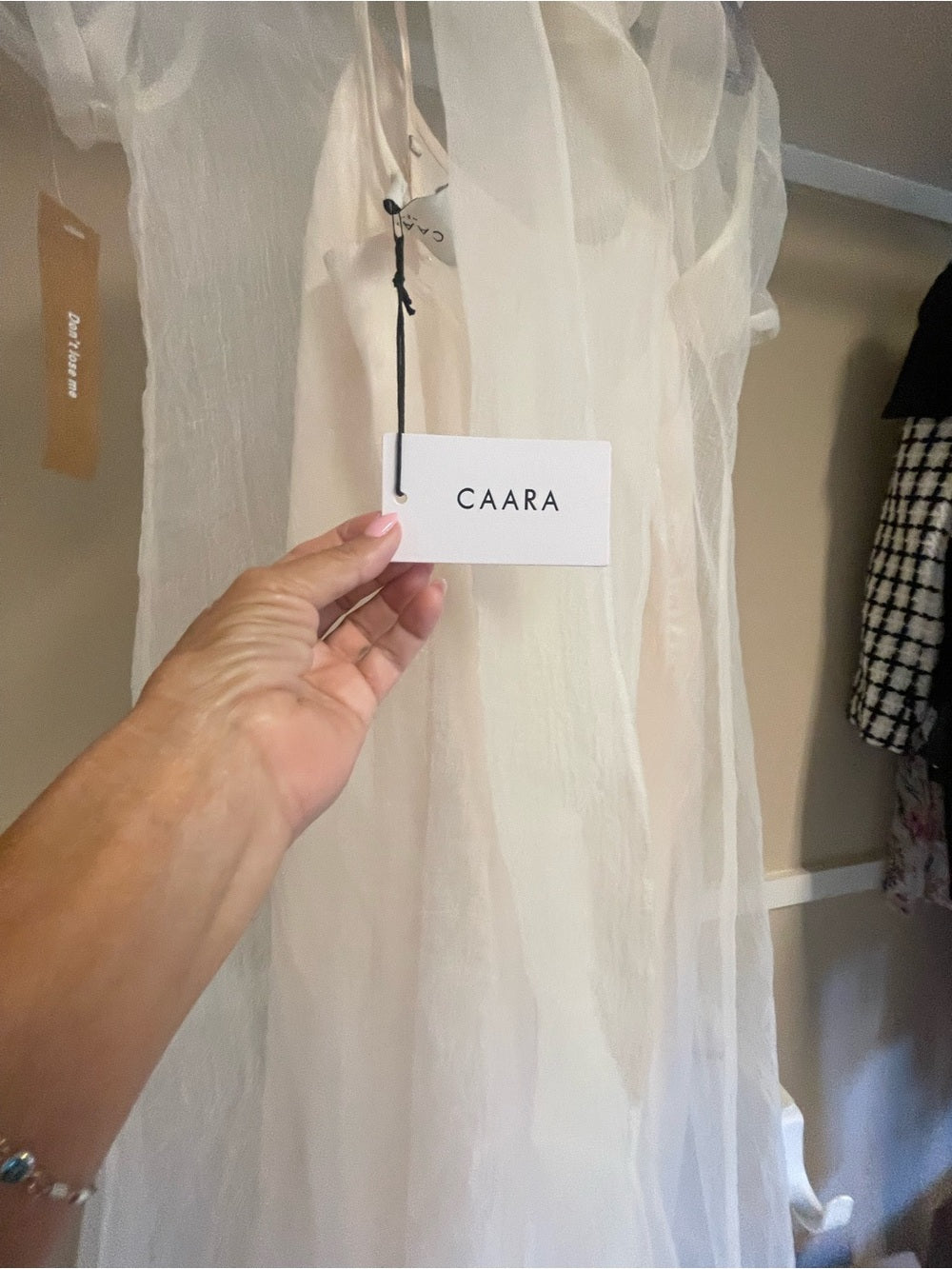 CAARA Melody Cream Organza Maxi Dress