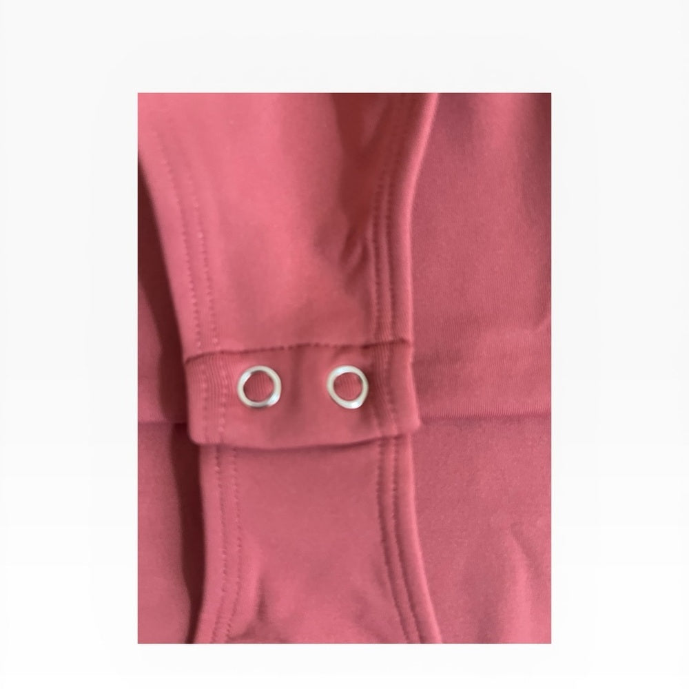 Dynamic Maroon Double-Lined V-Neck Bodysuit