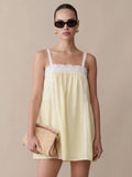 kourt Florence Butter Yellow Cotton Lace Dress