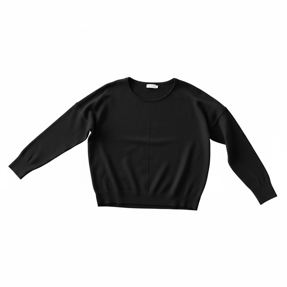 Dreamers by Debut Black Soft Knit Long Sleeve Top