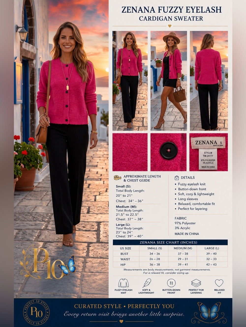 Zenana Hot Pink Eyelash Knit Cardigan