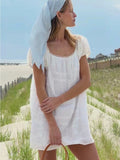 kourt Nya White Embroidered Mini Dress