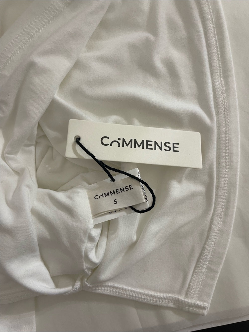Commense White Ruched Cropped Tank Top