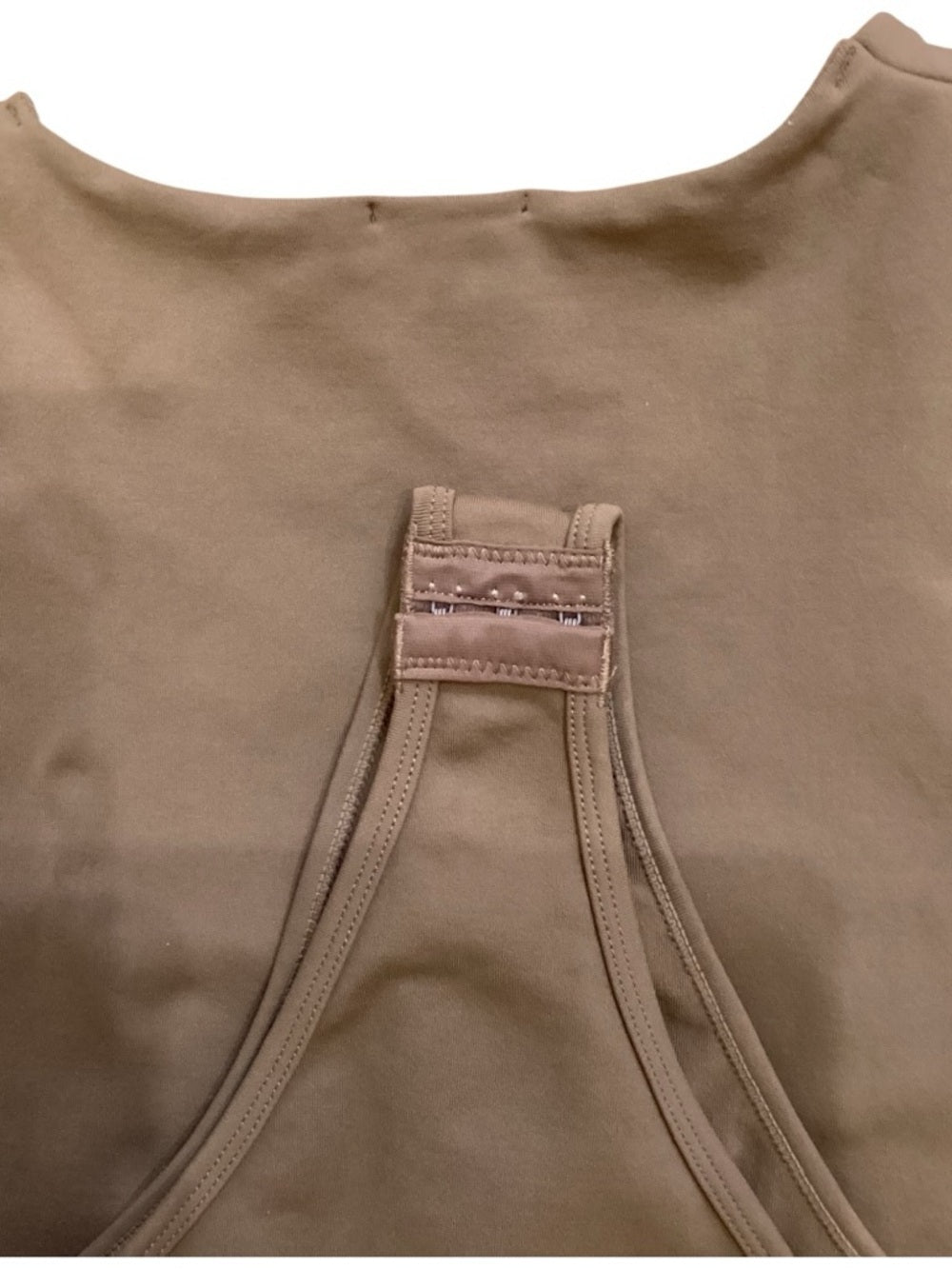 Brown Double-Layer Square Neck Bodysuit