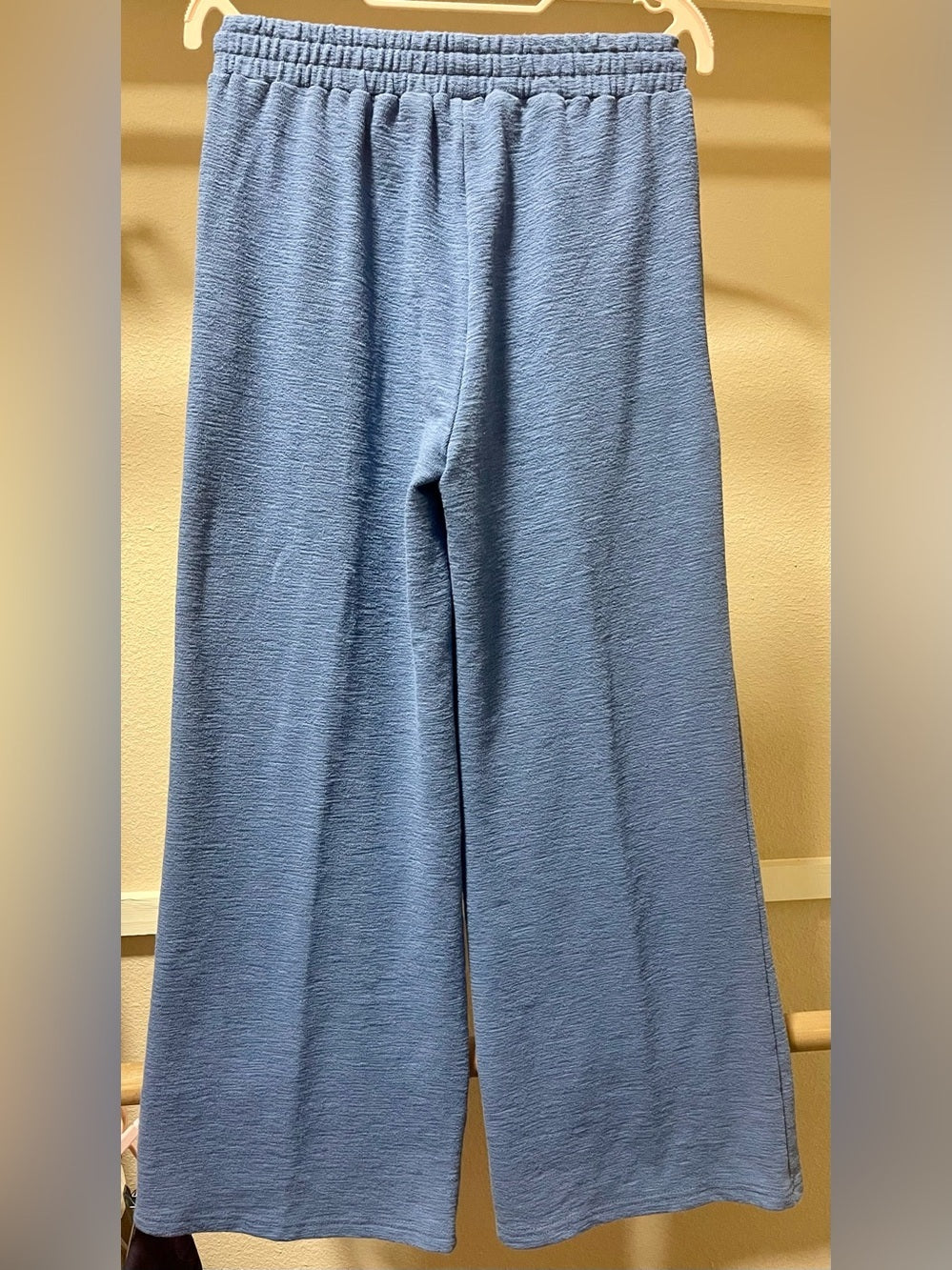 Zenana Dusty Blue Cotton Slub Wide-Leg Pants