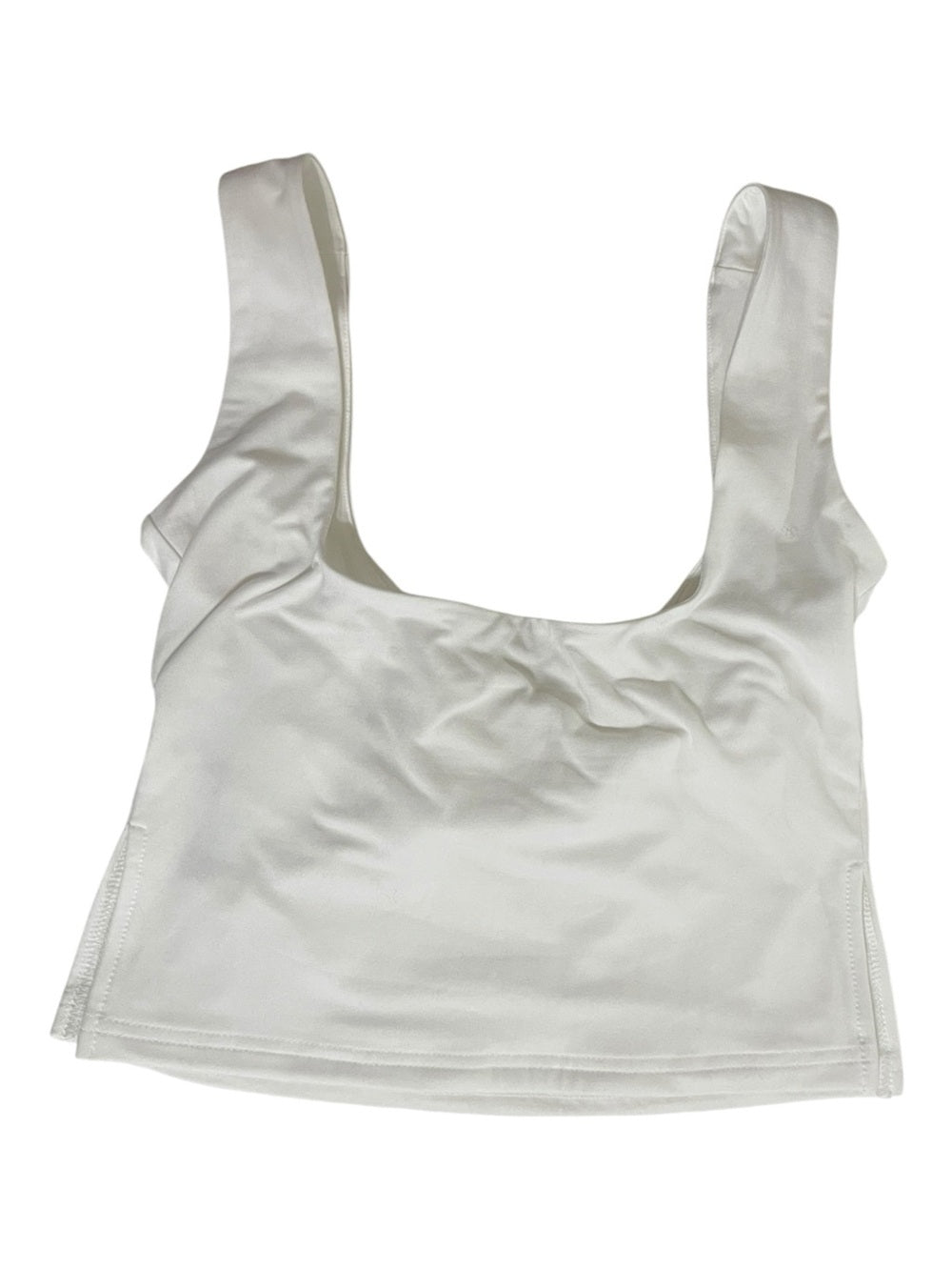Commense White Ruched Cropped Tank Top