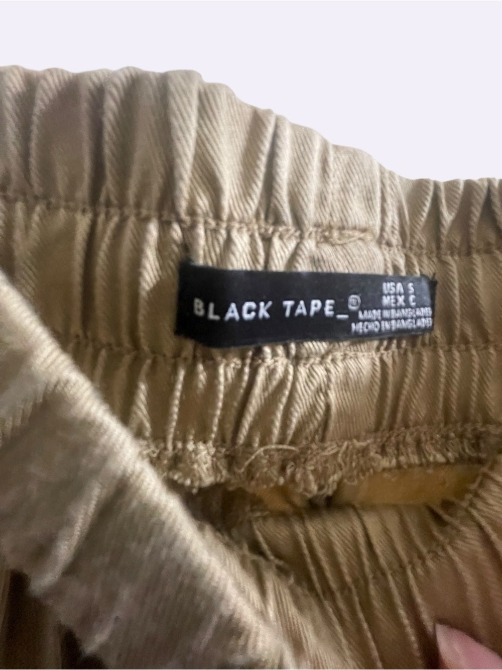 Black Tape Tan Drawstring Jogger Pants