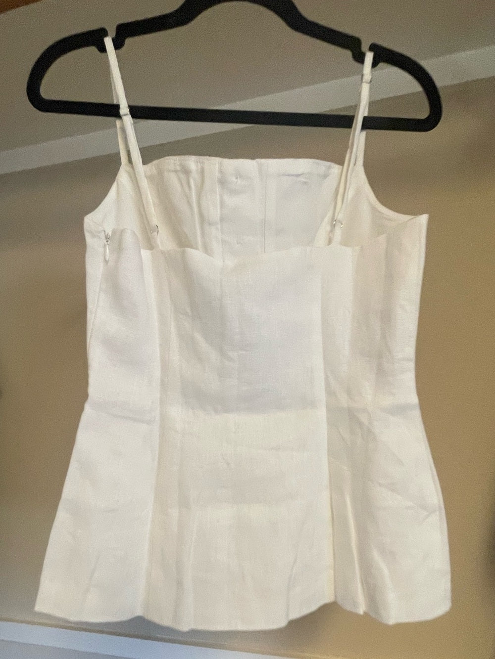 kourt Cecille White Linen Button-Front Top