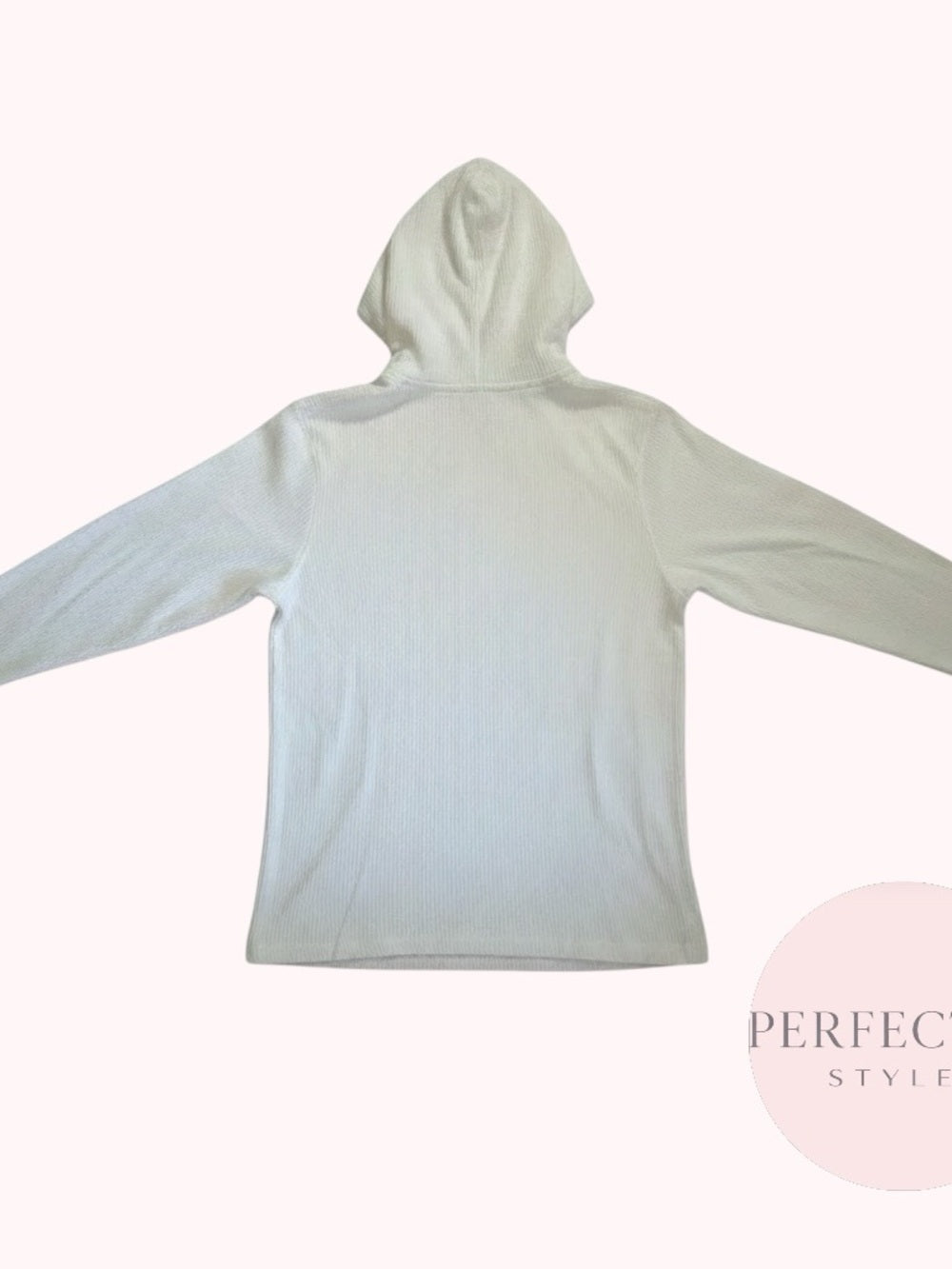Kenneth Cole White Waffle Knit Henley Hoodie