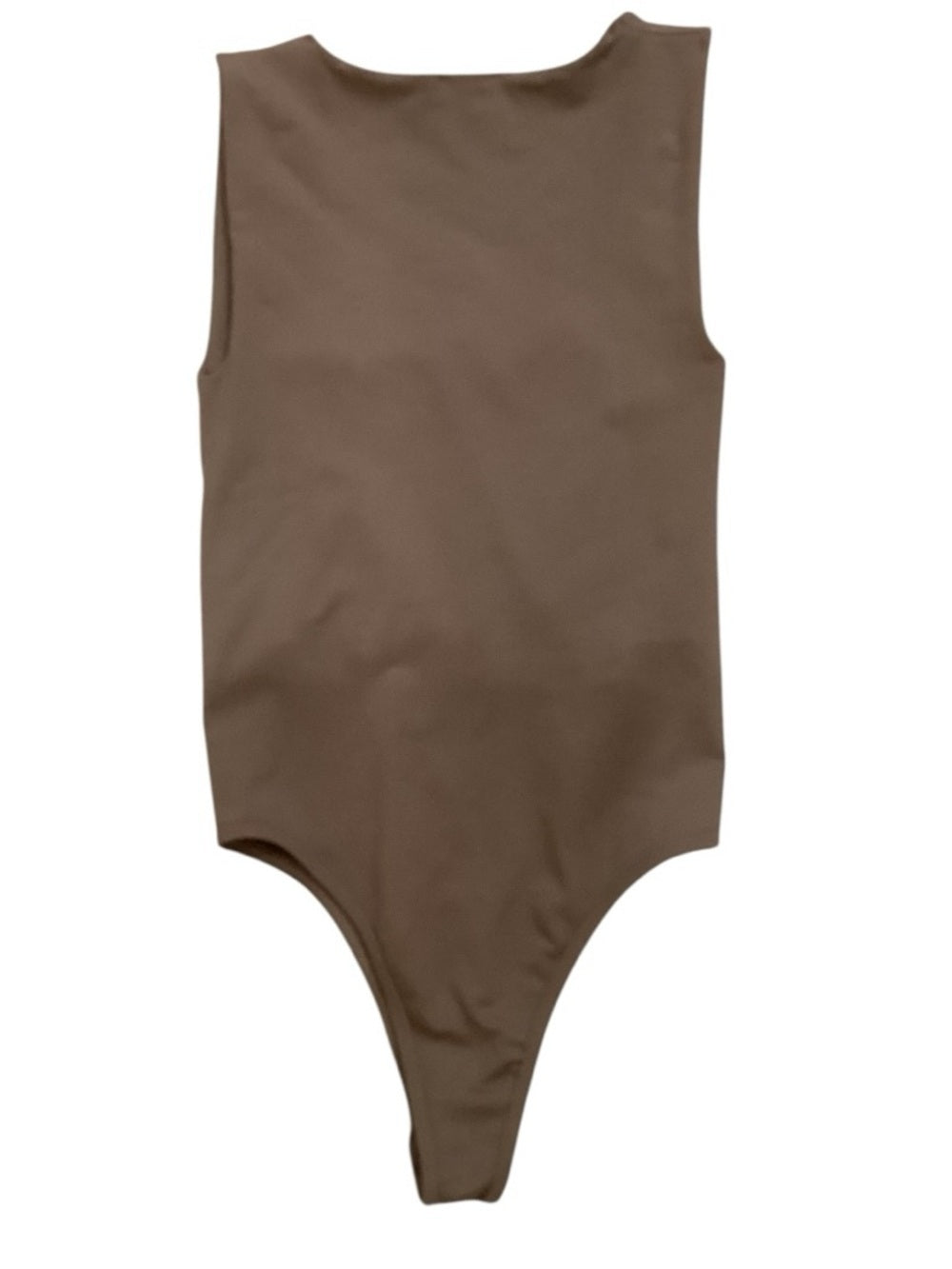 Brown Double-Layer Square Neck Bodysuit