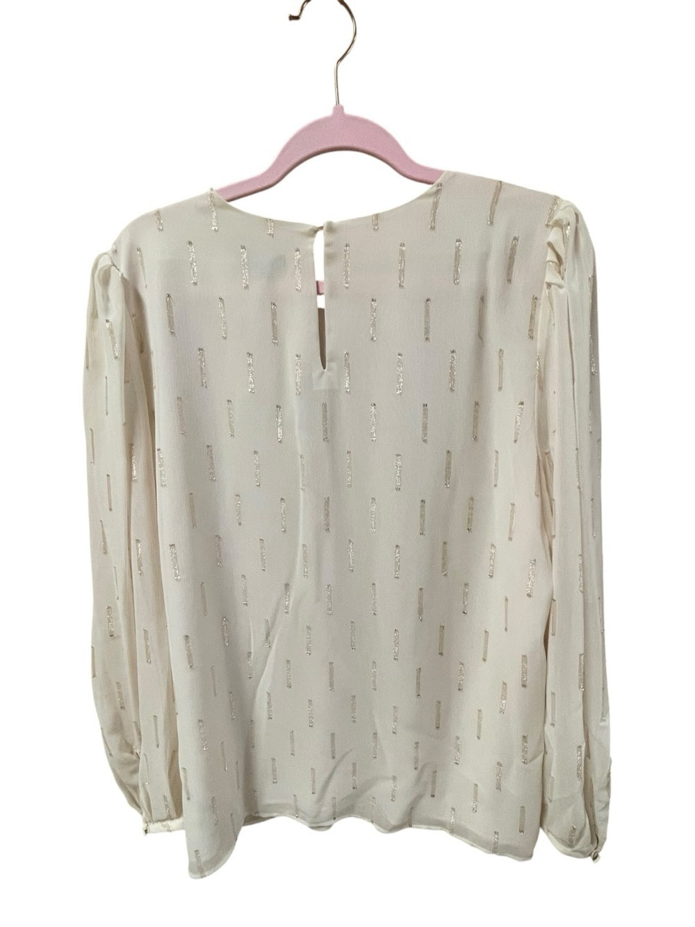 Ann Taylor Cream Blouse with Gold Detail