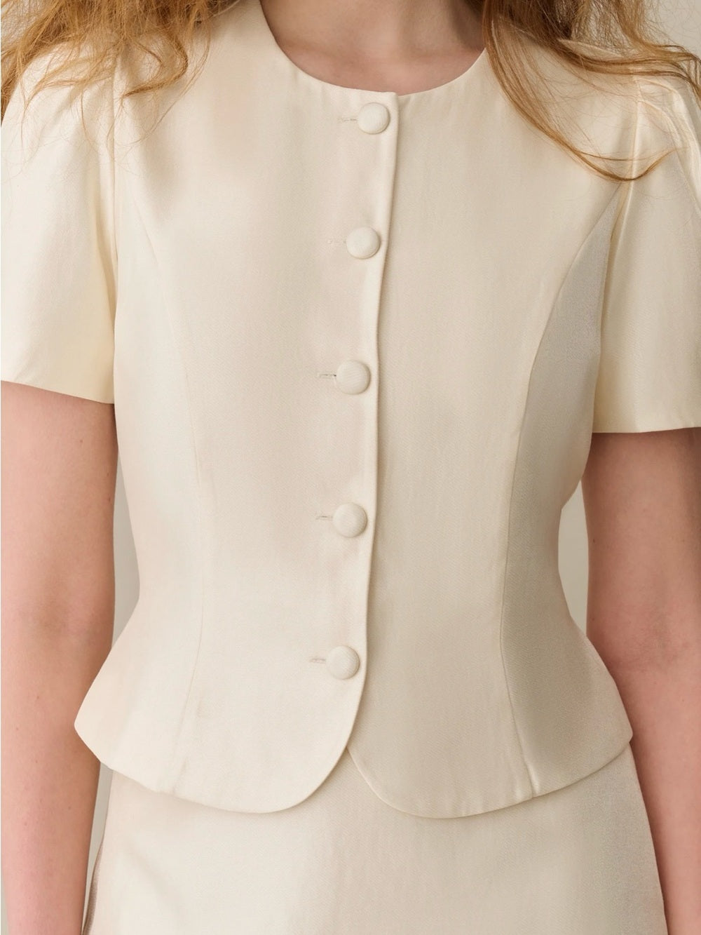 kourt Cambria Cream Two-Piece Skirt Set