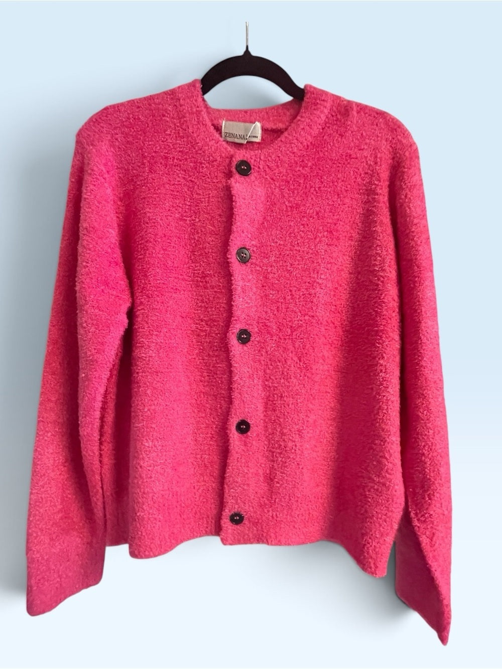 Zenana Hot Pink Eyelash Knit Cardigan